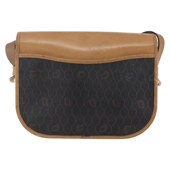 Christian Dior Honeycomb Canvas Shoulder Bag PVC Leather Black - Picture 3 of 16